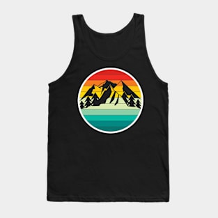 Vintage Sunrise Sunset Camping Hiking Mountain Hiker Tank Top